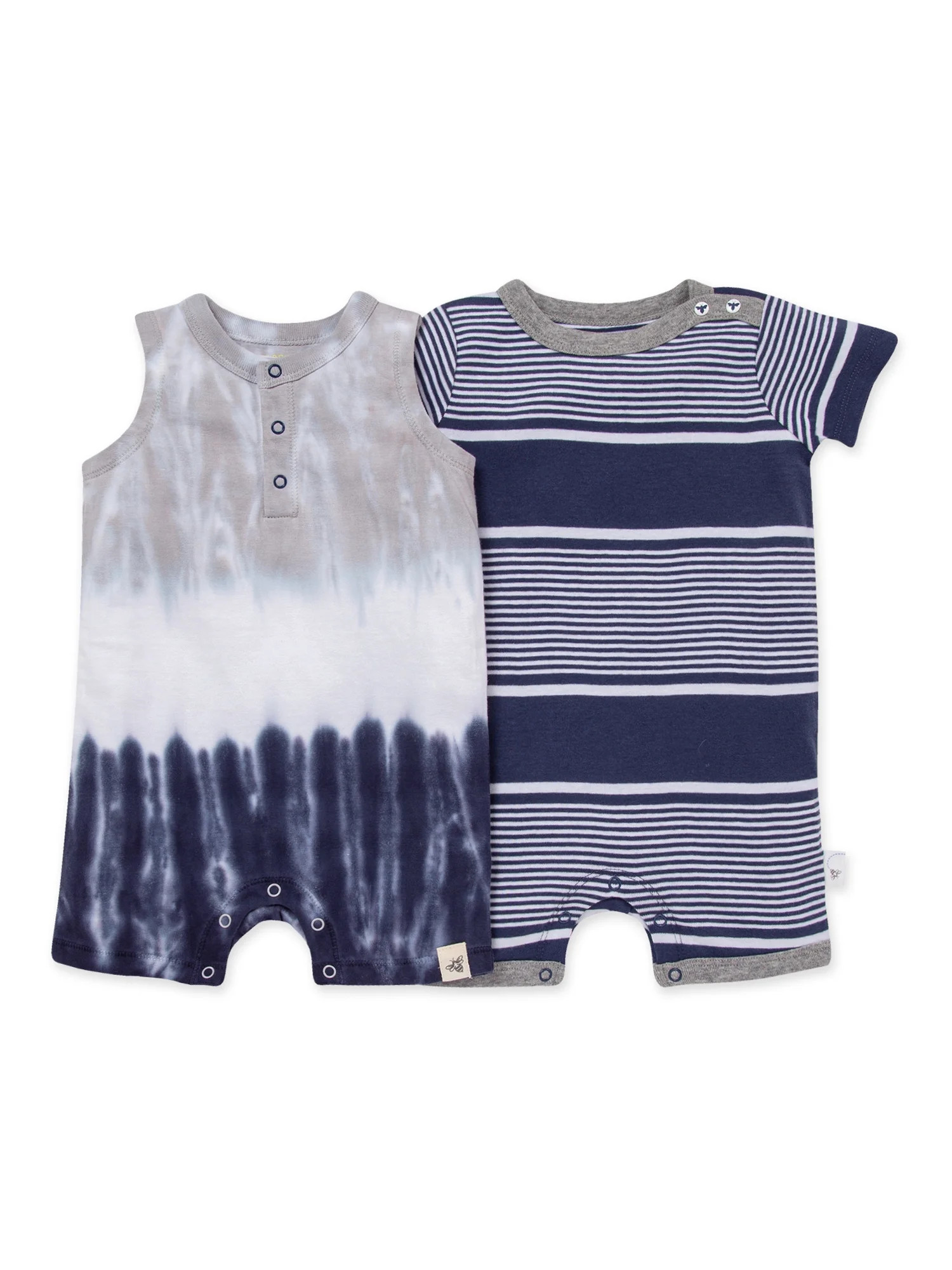 Burt's Bees Baby Baby Boy Rompers, 100% Organic Cotton Jumpsuit Set, 2-Pack - Walmart.com | Walmart (US)