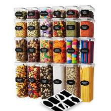 pcs Airtight Food Storage Containers Set With Lid Plastic Dry Food Canisters For Kitchen Pantry Storage Dishwasher Safe Including Labels And Marker Fo | SHEIN