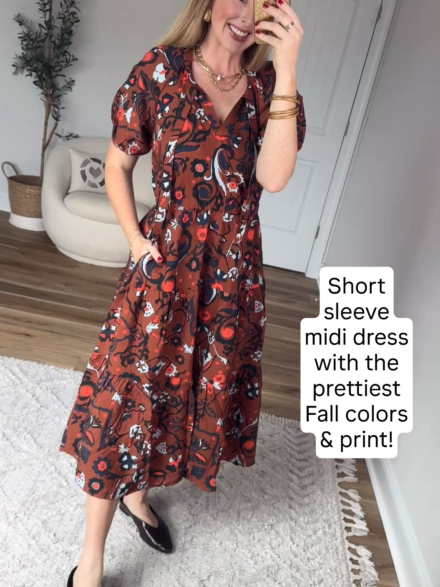 Short sleeve fall midi dress from Walmart

#LTKootd