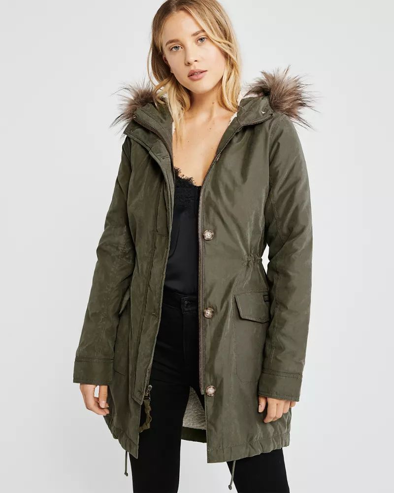 Sherpa-Lined Military Parka | Abercrombie & Fitch US & UK