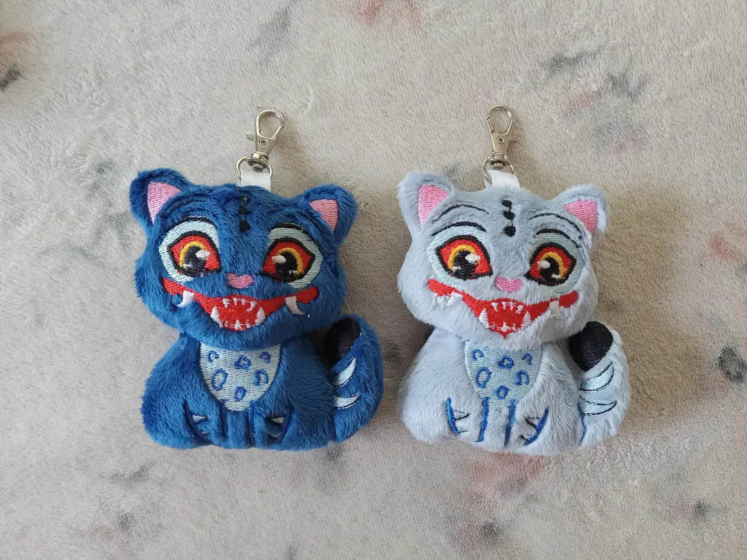 Cute Derpy Chibi Kpop Demon Tiger Cat Keychain - Etsy | Etsy (US)