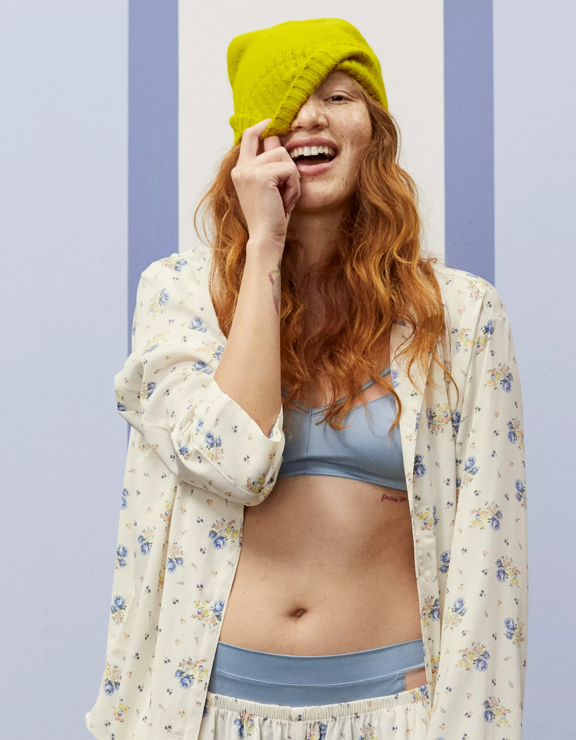 Aerie x Emily + Meritt Fuzzy Knit Beanie | Aerie