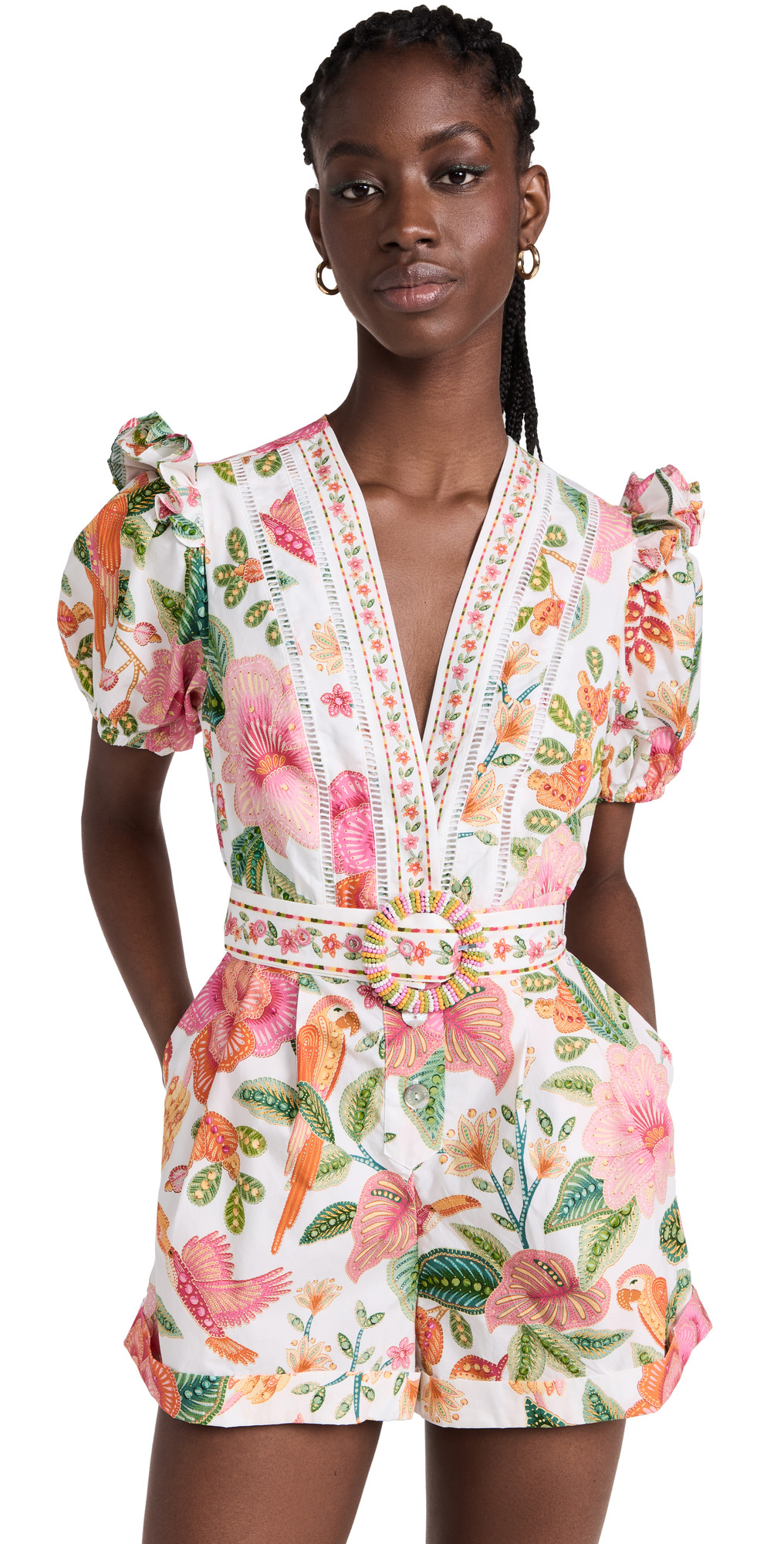 FARM Rio Macaw Bloom Off-White Romper | Shopbop