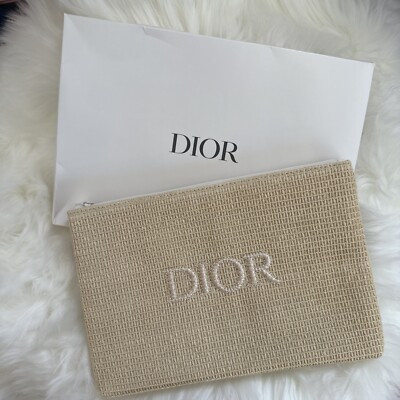 Dior Beauty Faux Raffia Logo Pouch Makeup Travel Bag, New in box 2023.  | eBay | eBay US