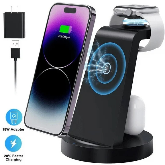 Cargador Inalámbrico, Soporte de Carga Rápida Magnética QC 3.0 de 15W para iPhone 15 14 13 12 ... | Walmart (US)