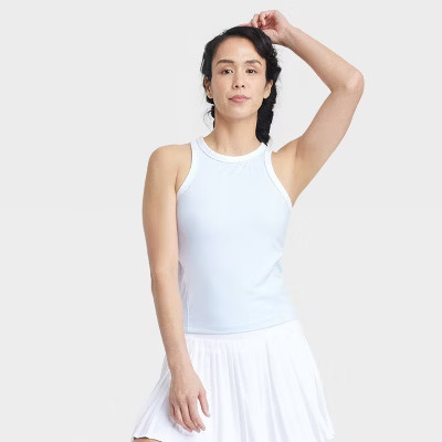 Women's High Neck Racerback Tank Top - All In Motion™ Sky Blue M | Target