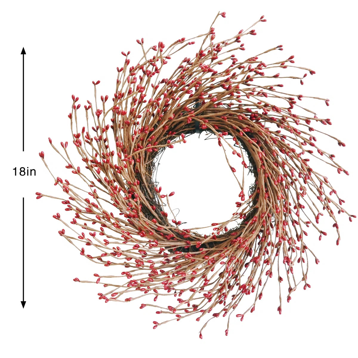 Pip Berry 18" Farmhouse Winter Christmas Wreath for Front Door | Wayfair North America