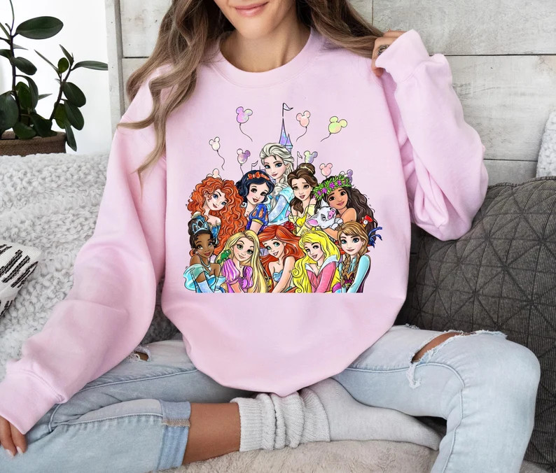 Disney Princess T-shirt, Magic Kingdom Sweater, Disney Princess Castle Tee, Family Disneyland Tri... | Etsy (US)