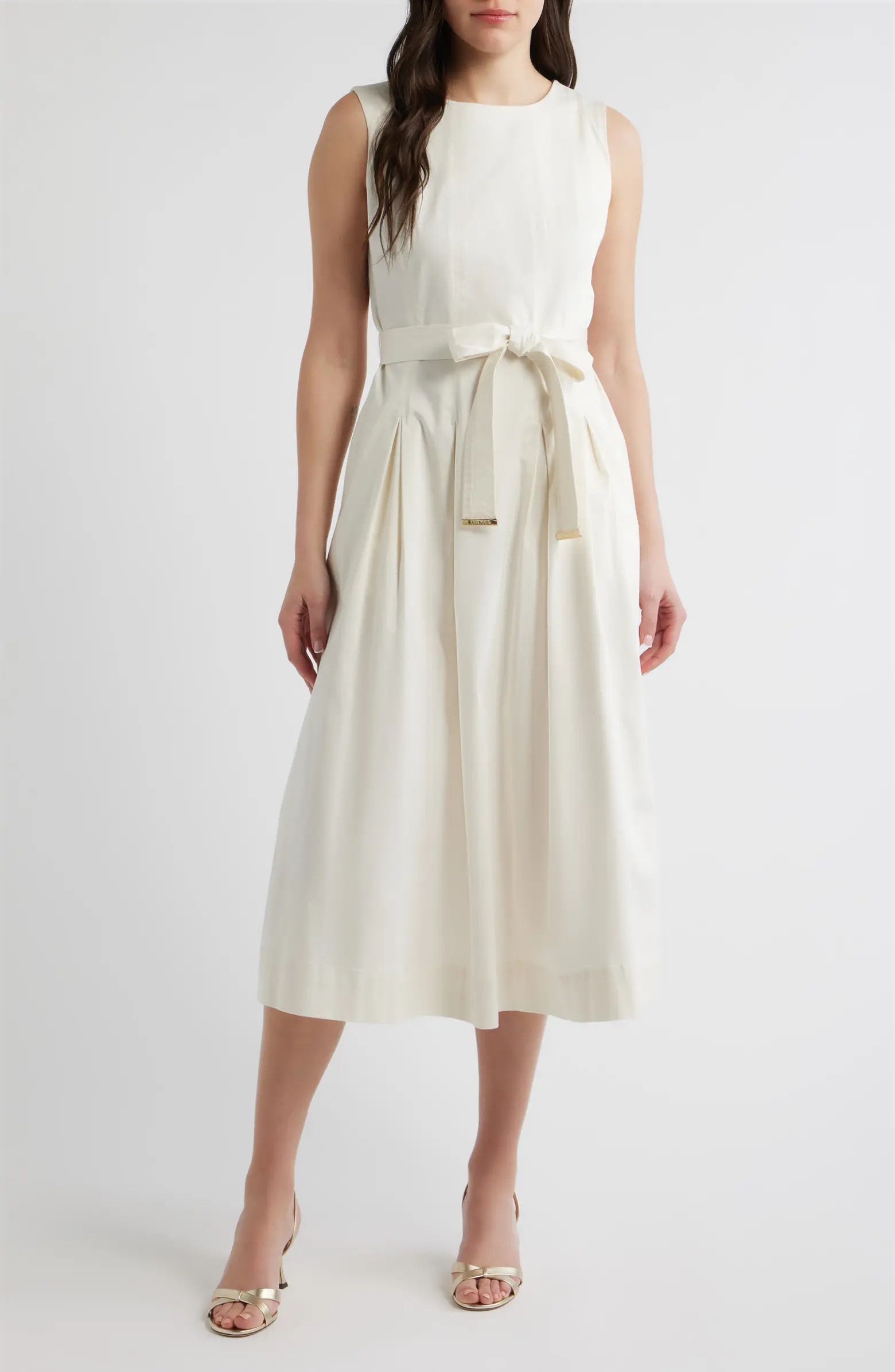 Sleeveless Stretch Cotton Midi Dress | Nordstrom