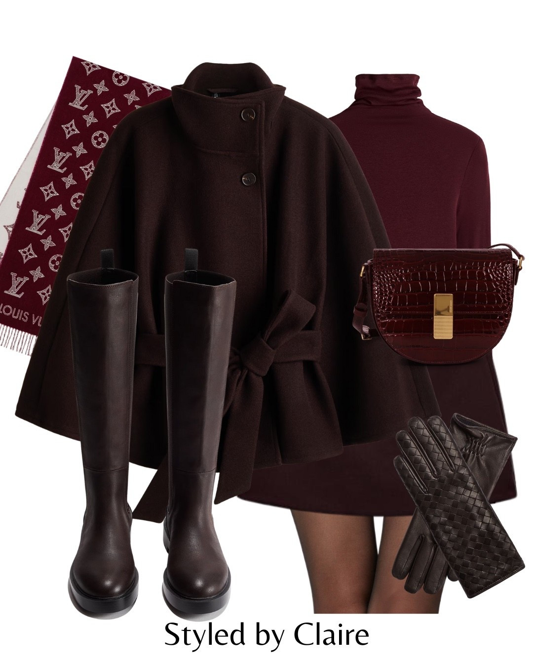 BURGUNDY & BROWN🤎
Tags: cape coat tie belt skort mini H&M turtleneck knit top ribbed knee faux high boots leather gloves bottega ateliers August Paris shoulder croc effect bag Louis Vuitton scarf fashion winter wonderland city break festive Christmas markets 

#LTKwinter #LTKshoes #LTKstyletip