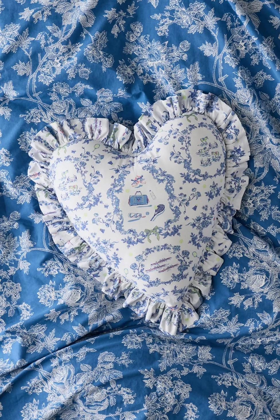 Ruffle Heart Cotton Throw Pillow | Urban Outfitters (US and RoW)