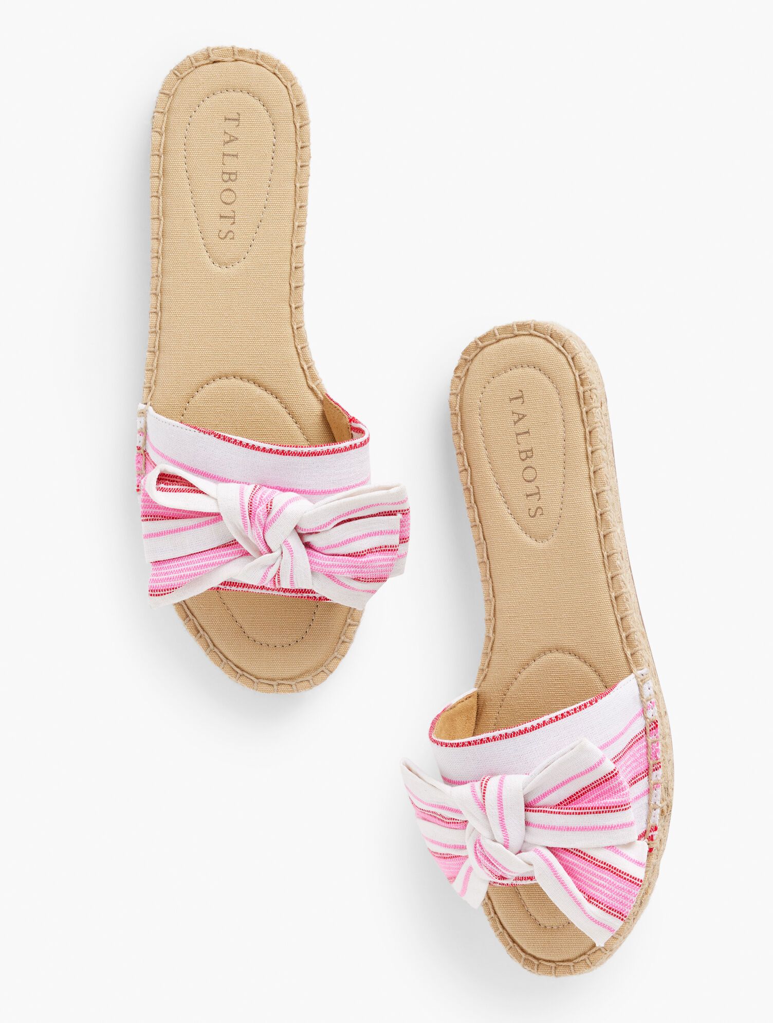 Illysa Bow Espadrille Slide Sandals - Breezy Stripe | Talbots