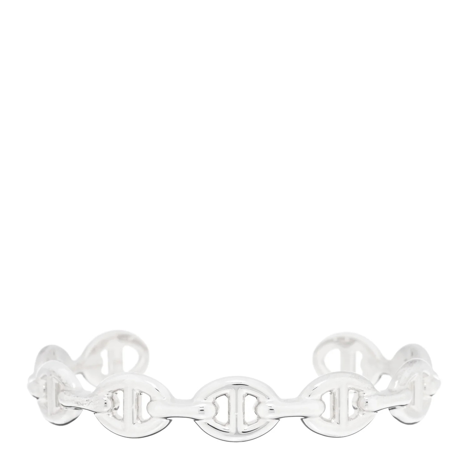 Sterling Silver MM Chaine d'Ancre Enchainee Cuff Bracelet SH | FASHIONPHILE (US)