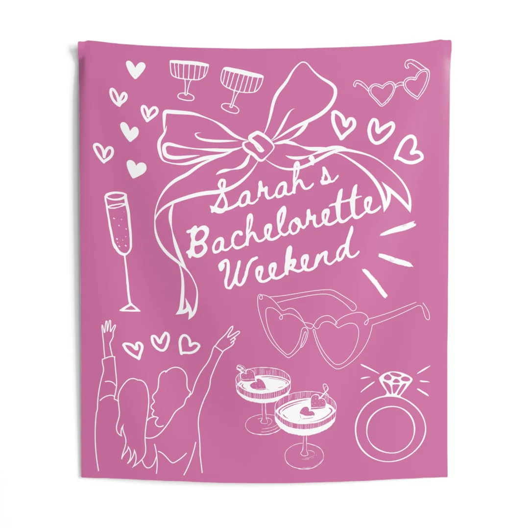 CUSTOM Bachelorette Party Wall Tapestry, Vertical Photo Booth Background, Bachelorette Party Deco... | Etsy (US)