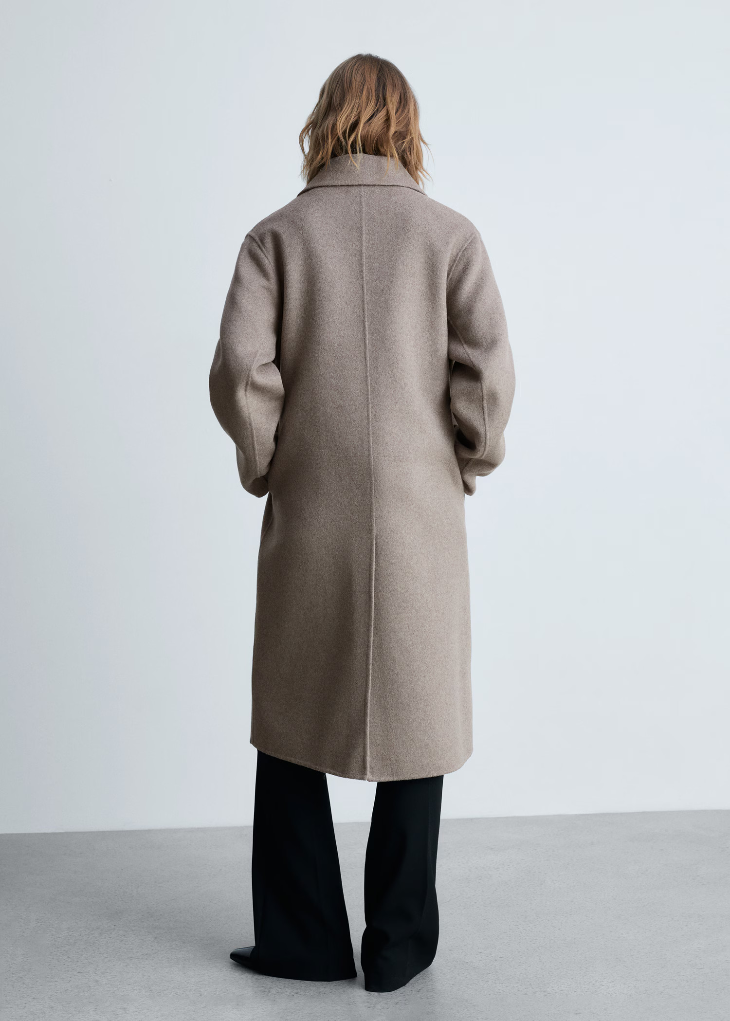 Oversize handmade long coat - Women | MANGO United Kingdom | MANGO (UK)