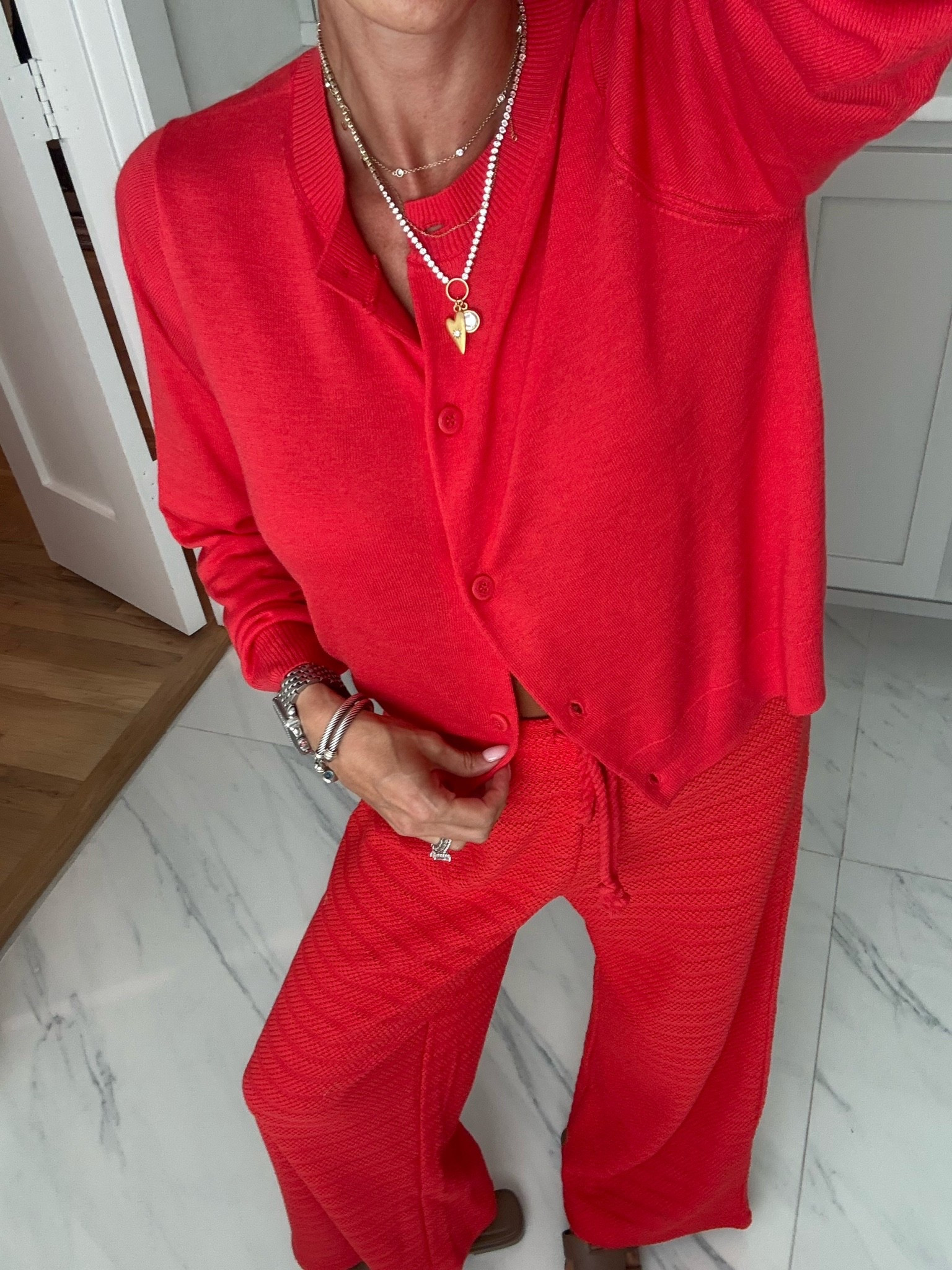 Red cardigan size xs with matching knit pants so cute for summer or travel days

#LTKSaleAlert #LTKPetite #LTKSeasonal
