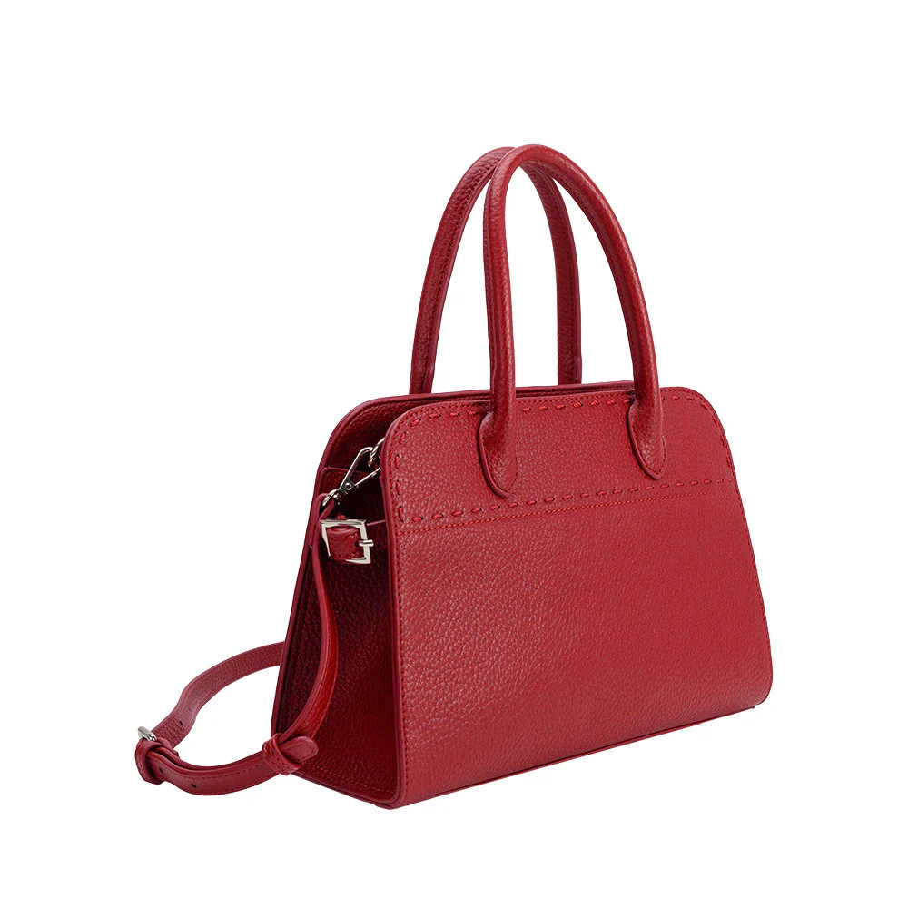 Red Marlo Recycled Vegan Leather Top Handle Bag | Melie Bianco | Melie Bianco