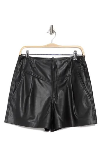 AG Shae Faux Leather Shorts in True Black at Nordstrom Rack, Size X-Small | Nordstrom Rack