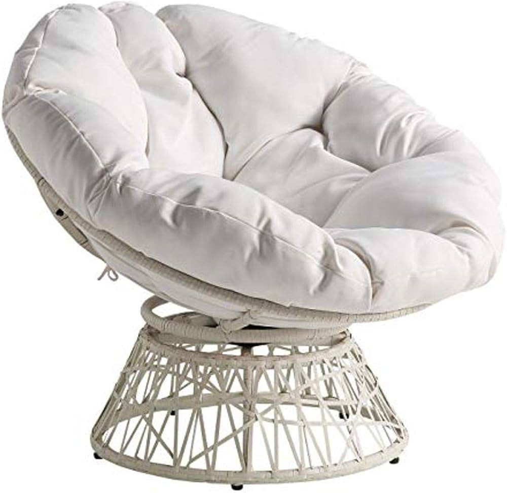 OSP Home Furnishings Wicker Papasan Chair with 360-Degree Swivel, 40” W x 36” D x 35.25” H,... | Amazon (US)
