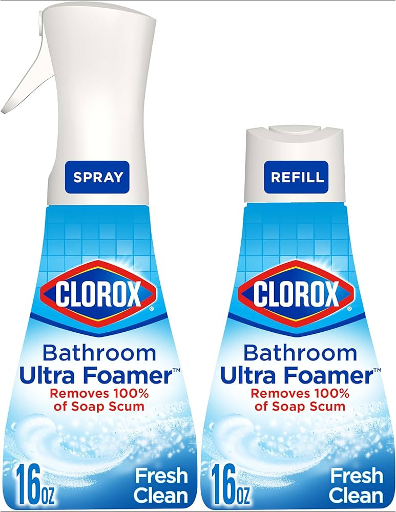 Clorox Bathroom Ultra Foamer, Household Essentials, Fresh Clean, 1 Spray and 1 Refill, 16 Fl Oz E... | Amazon (US)