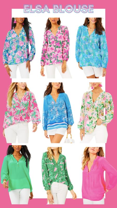 All the beautiful colors & prints the Elsa blouse comes in. 

