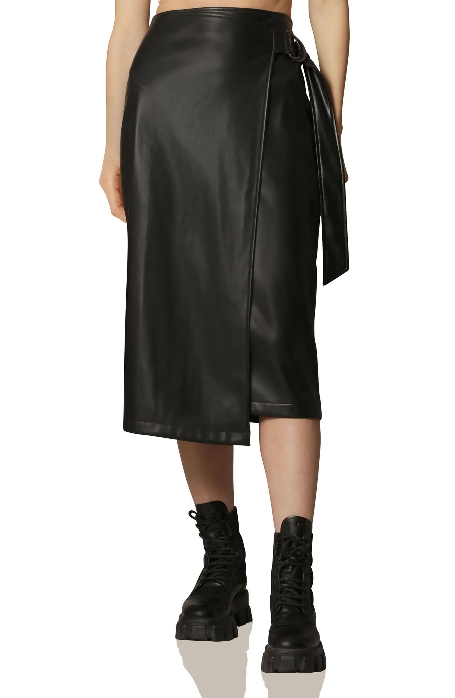 Faux-Ever Leather™ D-Ring Wrap Pencil Skirt | Nordstrom