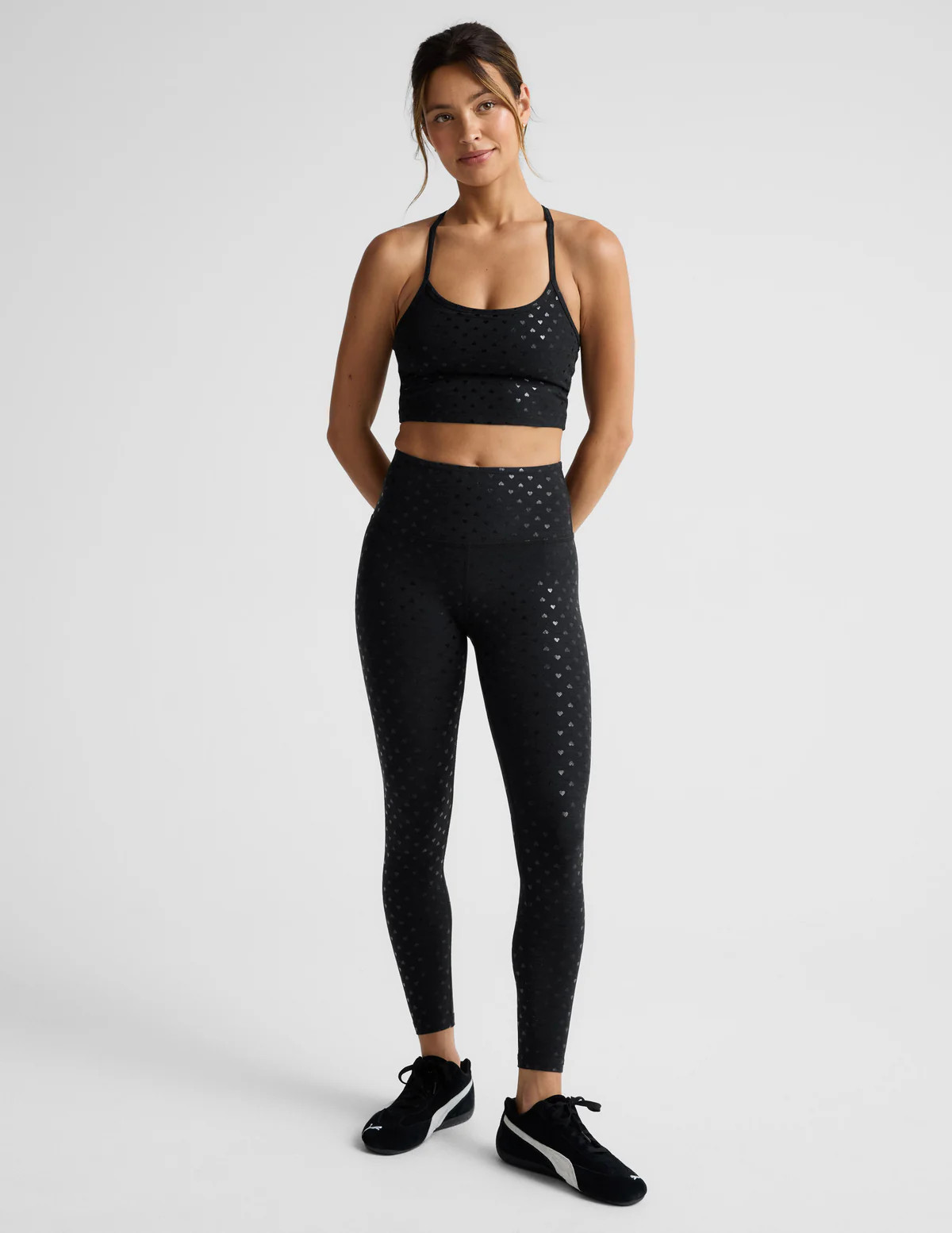 Black Gold Mini Moons SoftShine High Waisted Midi Legging | Beyond Yoga | Beyond Yoga