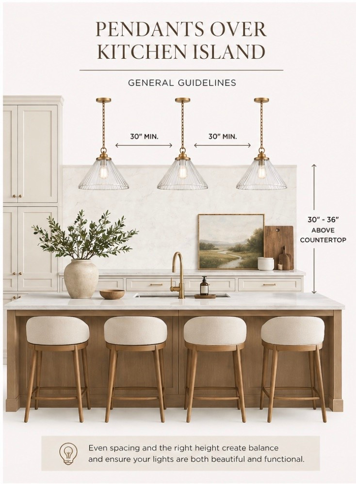 Kitchen island pendant lights and general guidelines for placement. 



#LTKSaleAlert #LTKHome