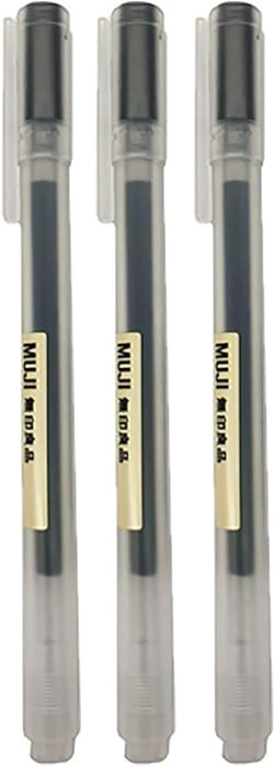 Muji Gel Ink Ball Point Pen, Black, 0.5mm, Pack of 3 (Japan Import) | Amazon (US)