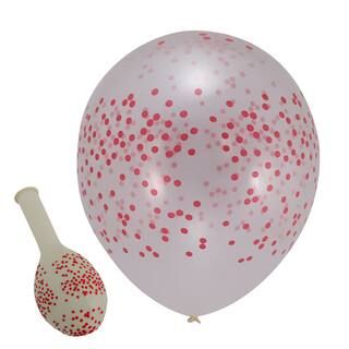 Clear Balloons with Red Confetti Dots By Celebrate It™ | Michaels Stores