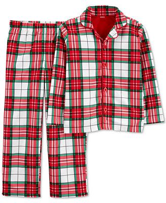 Carter's Little Boys & Girls 2-Pc. Plaid Fleece Coat-Style Top & Bottom Pajama Set & Reviews - Pa... | Macys (US)