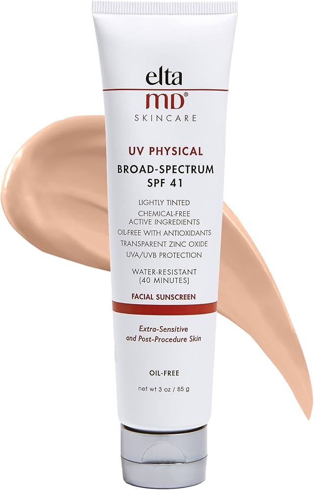 EltaMD UV Physical Tinted Face Sunscreen, SPF 41 Tinted Mineral Sunscreen with Zinc Oxide, Water ... | Amazon (US)