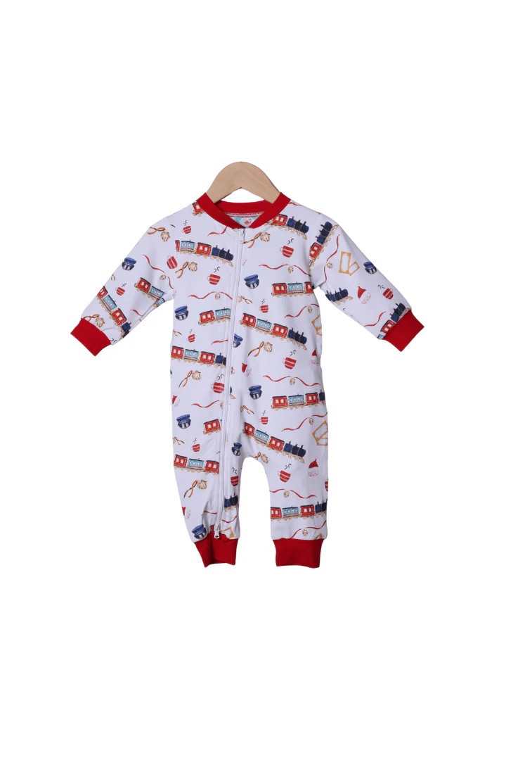 Christmas Train Zippy Romper | The Smocked Flamingo