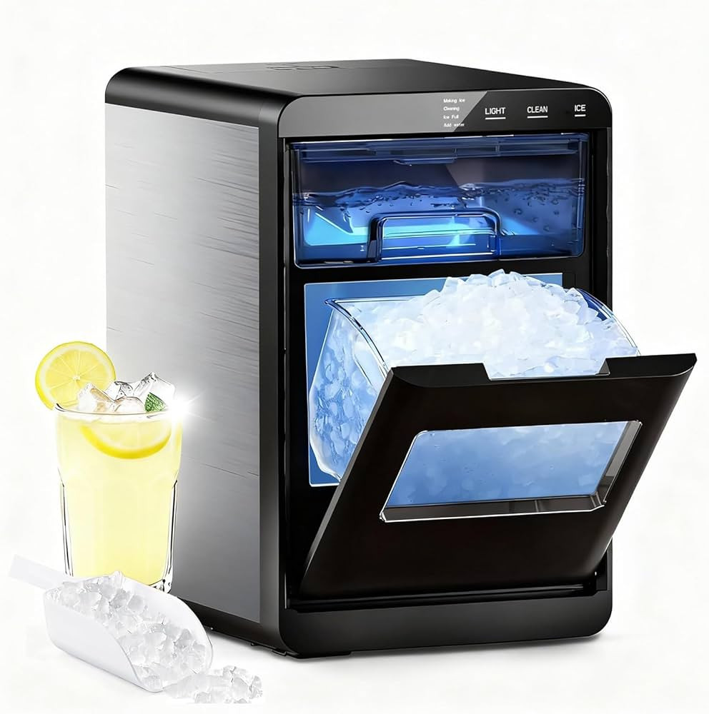 Mojgar Nugget Ice Maker Machine, 44Lbs/24H Ice Machine & Countertop Ice Maker with Ice Scoop & Ba... | Amazon (US)