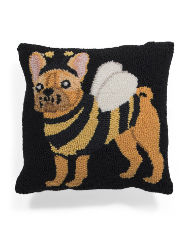 14x14 Frenchie Bee Costume Hooked Pillow | TJ Maxx