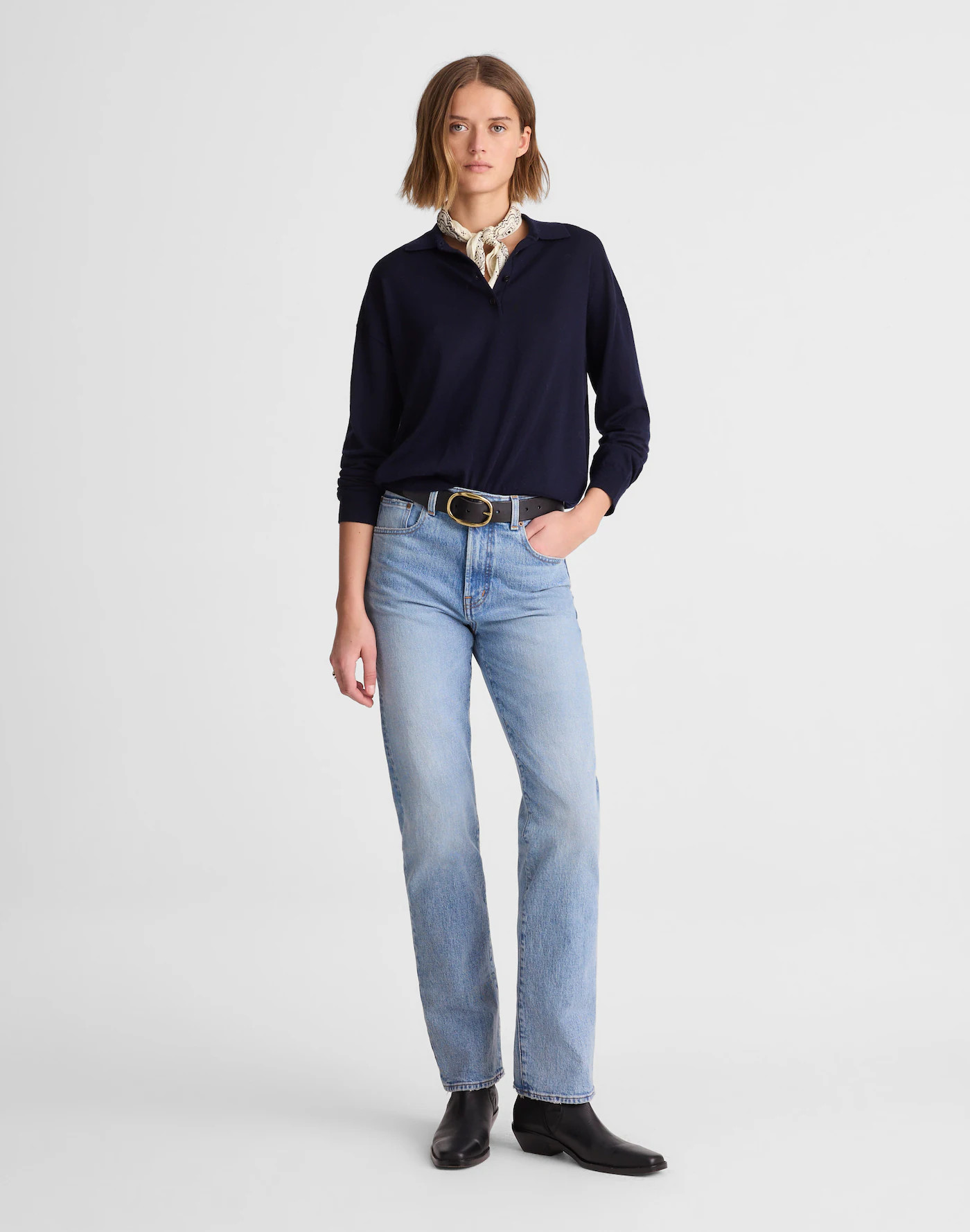 Drop-Shoulder Polo Sweater in Merino Wool | Madewell
