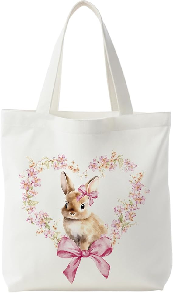 Easter Tote Bag, Easter Canvas Tote Bag For Women, Easter Gifts For Women, Easter Reusable Grocer... | Amazon (US)