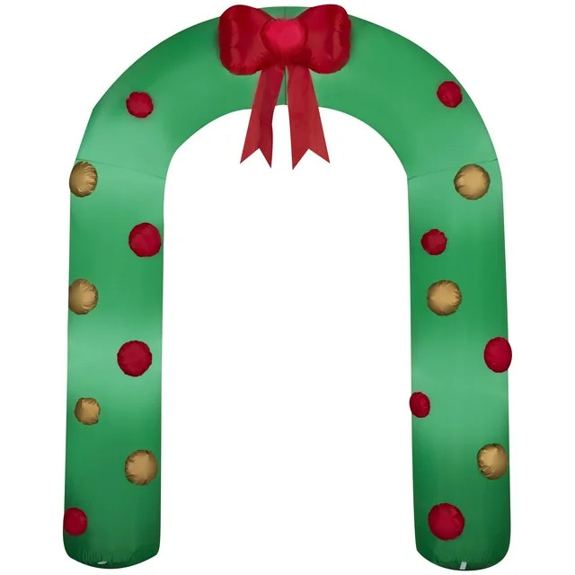 Christmas Airblown Inflatables Holiday Time Yard Decoration Green Garland of Bows Archway 7.5 ft ... | Walmart (US)