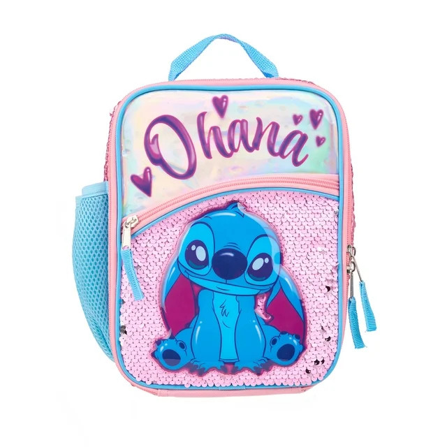 Disney Lilo & Stitch Reusable Insulated Lunch Bag with Mesh Side Pocket - Walmart.com | Walmart (US)