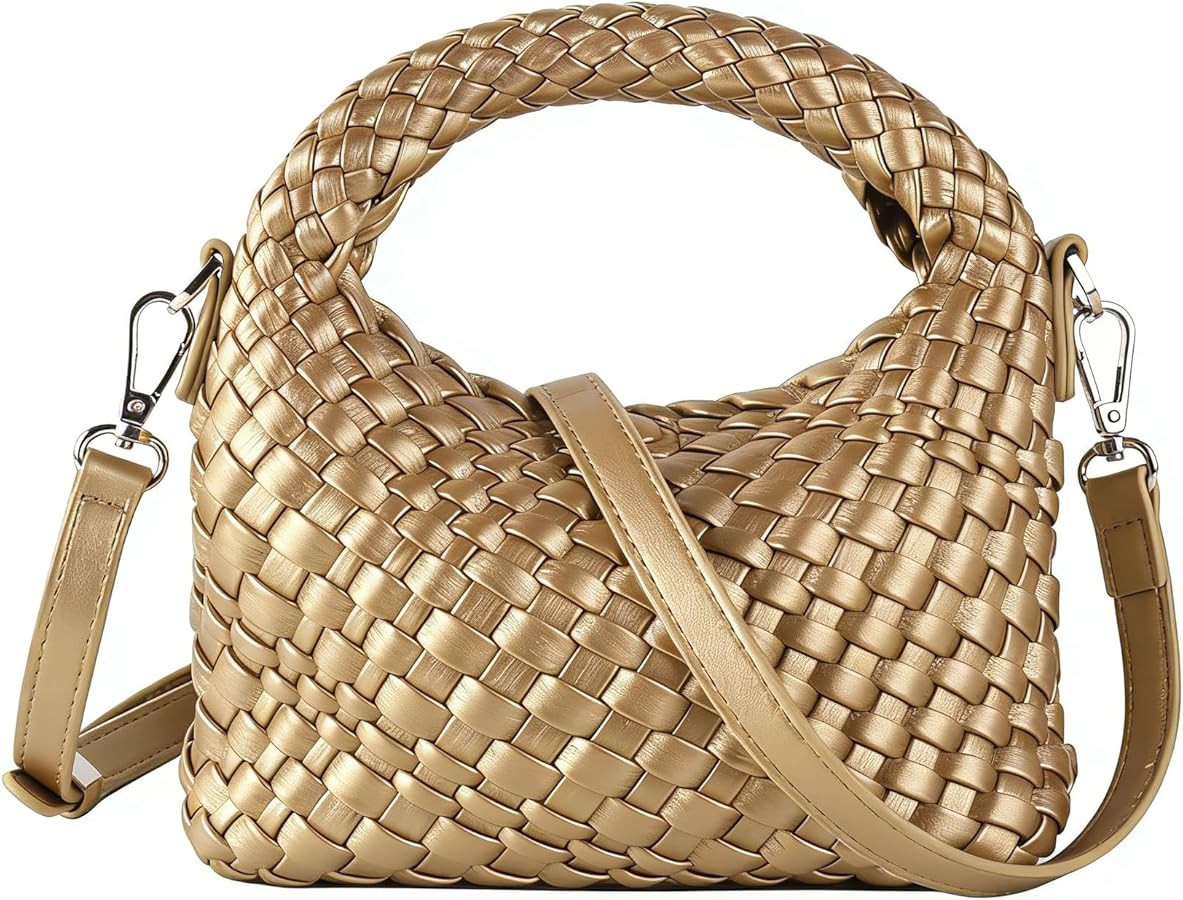 Woven Crossbody Bag for Women Vegan Leather Small Purse | Amazon (US)