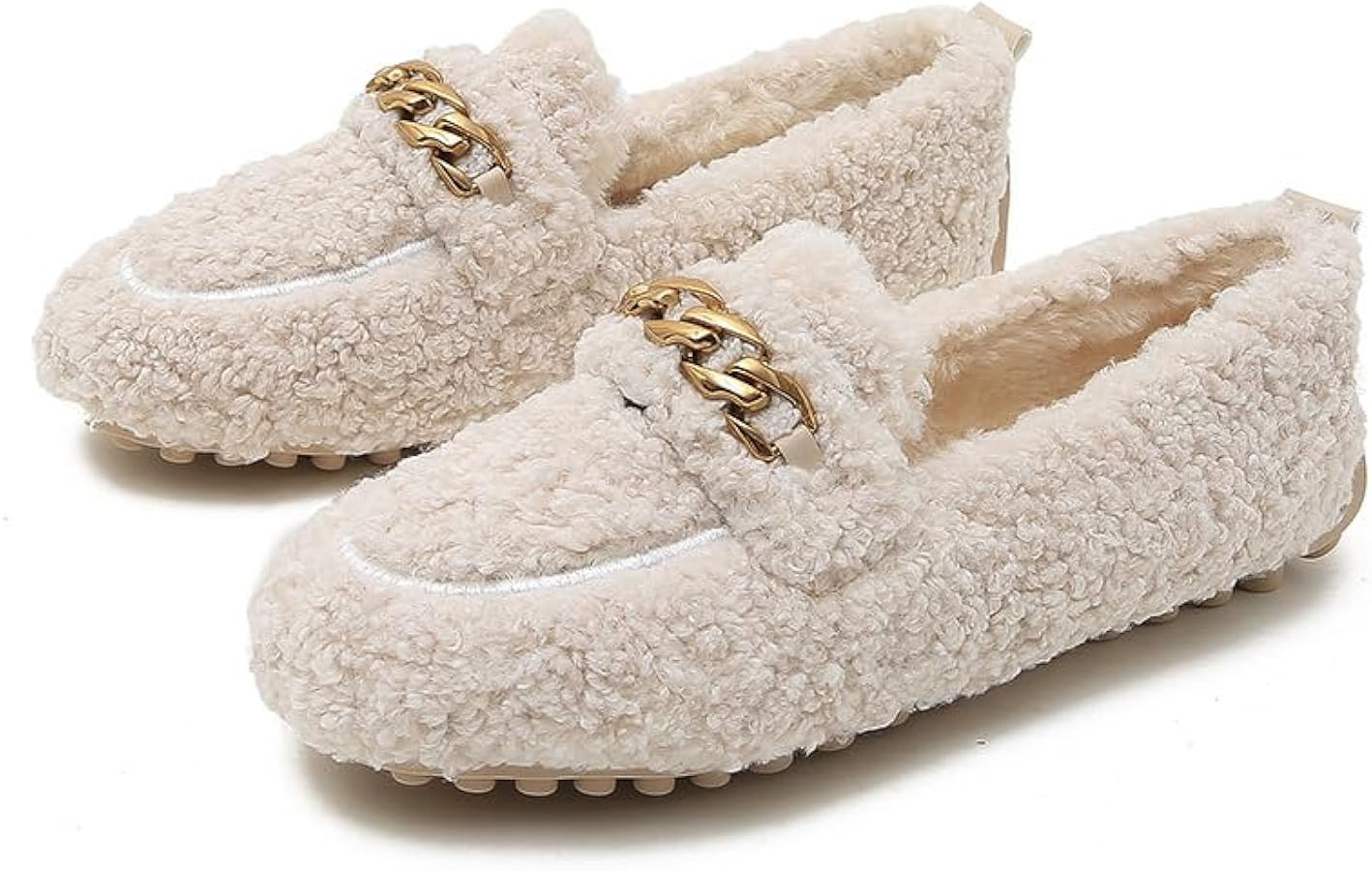 Slip on Loafer for Women Moccasin Slippers Warm Faux Fur Lined Slip on Shoes Women Fuzzy House Sh... | Amazon (US)