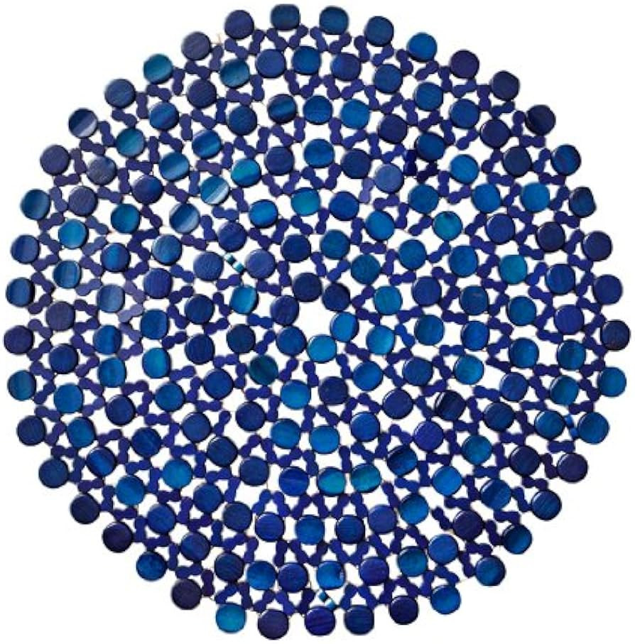 Kim Sybert Round Bamboo Placemat Navy-set/4 | Amazon (US)