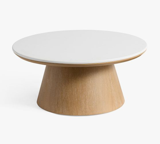Ansel Round Quartz Nesting Coffee Tables | Pottery Barn (US)
