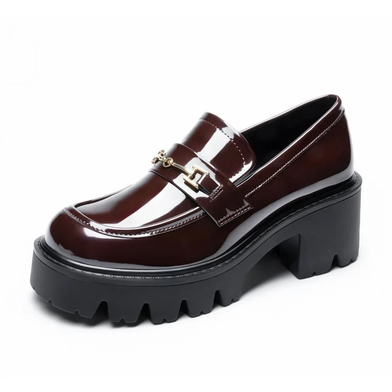 BURUDANI Women's Chunky Loafers Platform Comfortable Slip-On Dressy Business Casual Fashion Outfi... | Walmart (US)