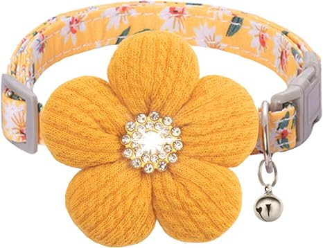 Large Dog Collar with Flower, Dog Collars for Large Dogs Collar for Girl Cute Dog Collar with Bel... | Amazon (US)