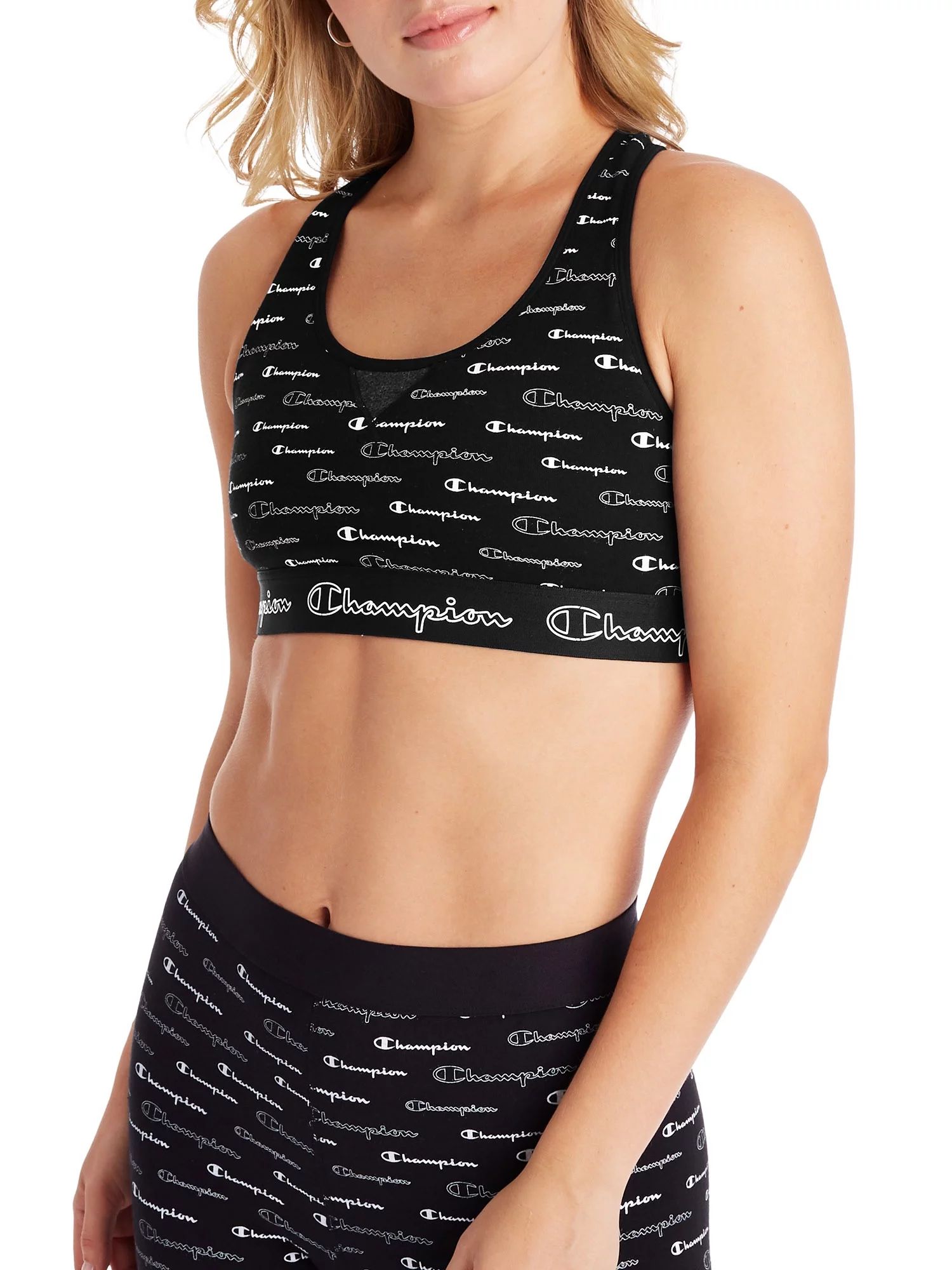 Champion The Authentic Sports Bra, Allover Logo | Walmart (US)