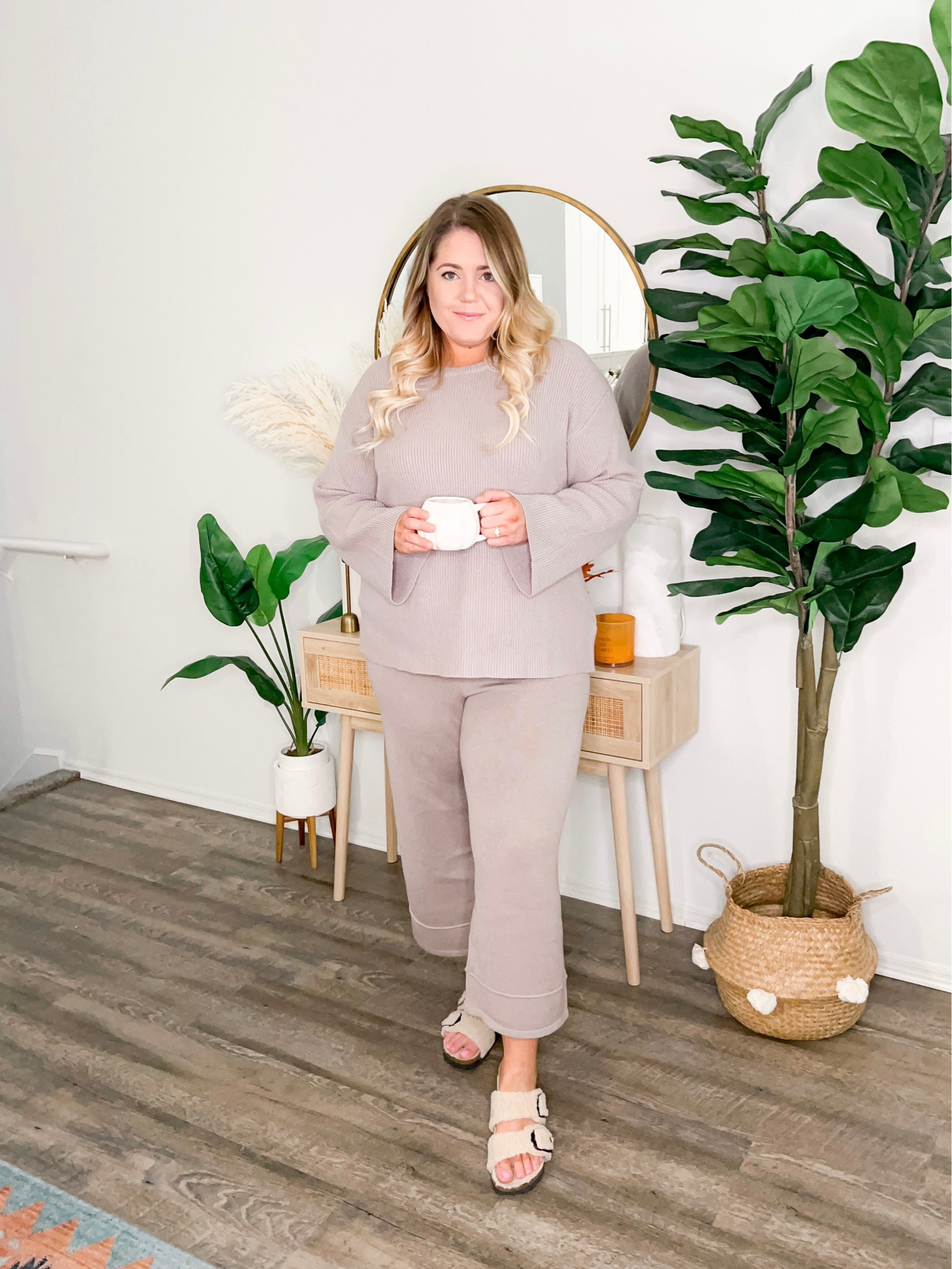 Neutral loungewear set, fall loungewear, sweater set, midsize style, midsize outfit, size 14/XL

#LTKmidsize #LTKfindsunder100 #LTKfindsunder50