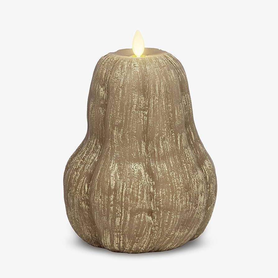Luminara Flameless Candle Gourd Figural Rustic Texture with Natural Color (5.3" x 7.5") Smooth Finis | Amazon (US)