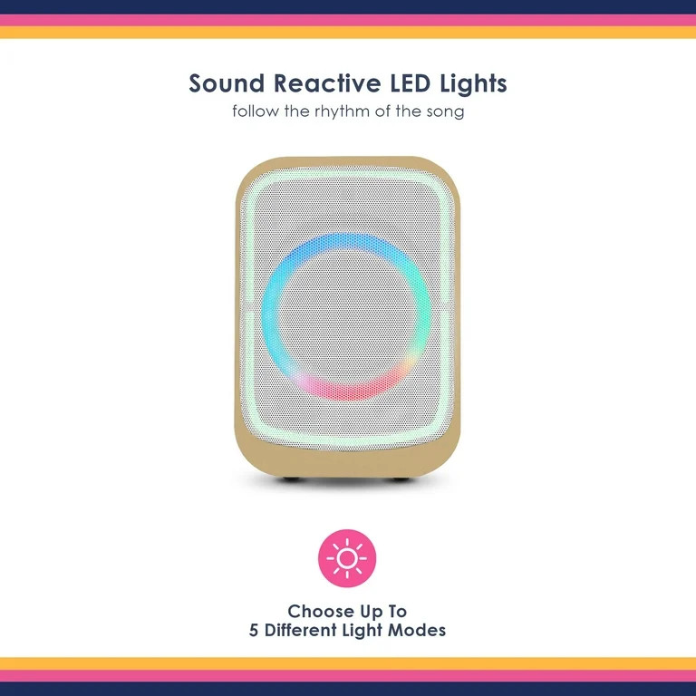 Packed Party "Good As Gold" Portable Bluetooth Party Speaker, IPX5 Water Resistant, Rechargeable ... | Walmart (US)