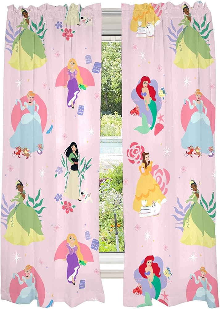 Disney Princess Kids Room Window Curtains Drapes Set, 82 in x 63 in, "Official" Disney Product By... | Amazon (US)